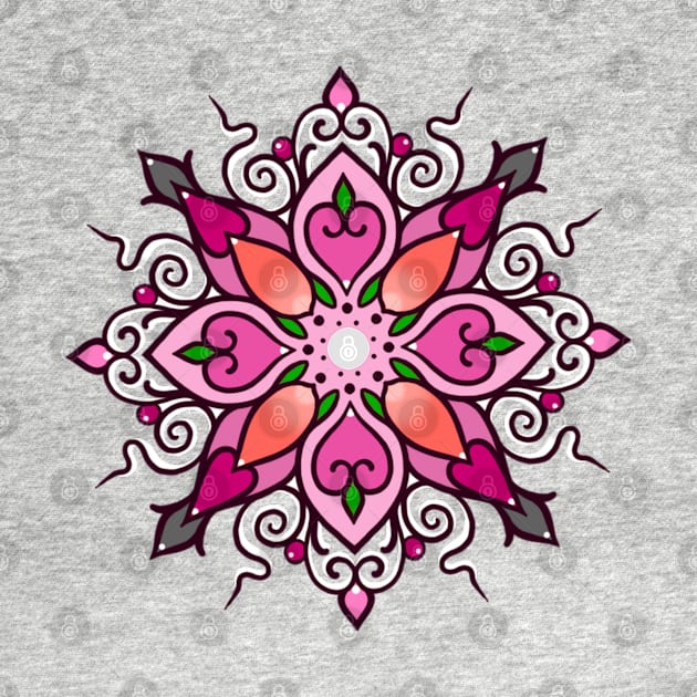 Mandala, pink by Huldra Tattoo